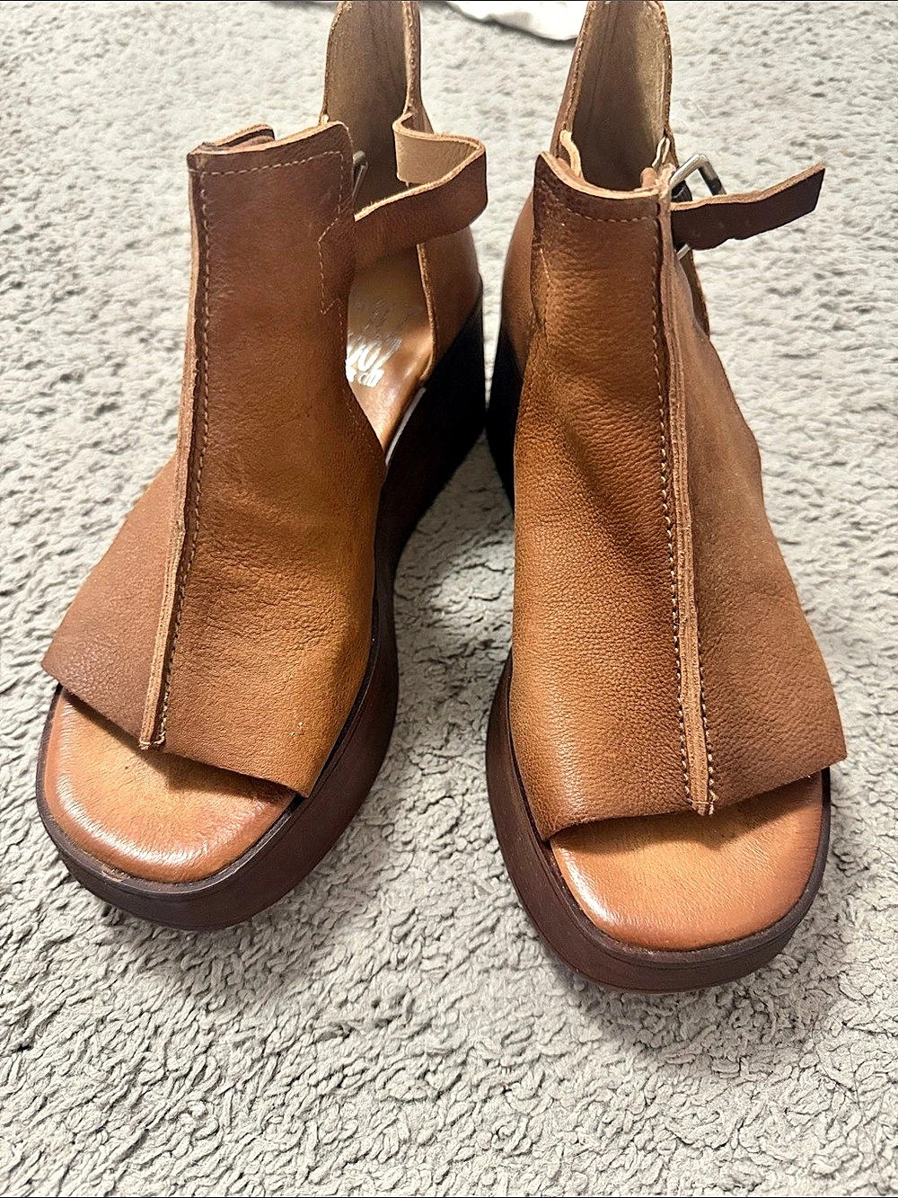 Miz Mooz Brown Leather Wedge Sandals EU 40